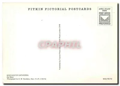 Katedra w Winchesterze — Nawa — Pitkin Pictorial Postcards — Rewers