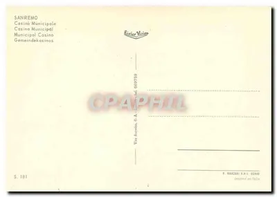 Sanremo — Kasyno Miejskie — Ririer Vision, seria 181 — Rewers