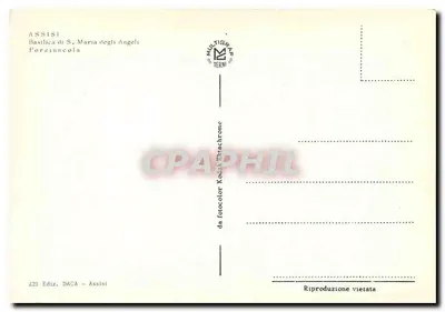 सेंट मारी डे एंजेस के बेसिलिका — पोर्जियूंकोला — प्रकाशक MULTIGRAF TERNI, संख्या 421 — पीछे