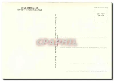 Widok wnętrza Friedenssaal w Rathausie — Münster/Westfalen — Wydawnictwo N. Muddemeyer — Rewers