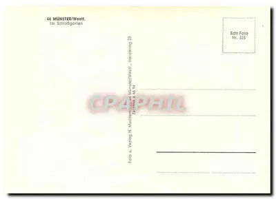 Münster/Westf. — W ogrodzie zamkowym — Echt Foto Nr. 323, Verlag N. Muddemann — Rewers
