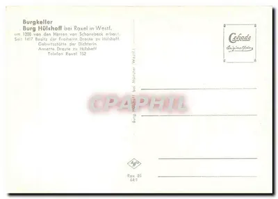 Burgkeller — Burg Hülshoff bei Roxel in Westf. — Cekade Originalaffadog — Verso