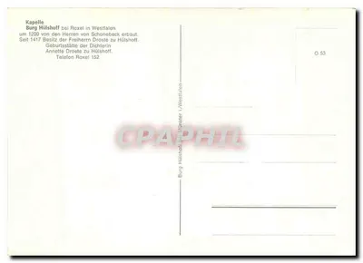 Kaplica Burg Hülshoff przy Roxel — n° O 53 — Rewers