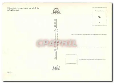 Mont-Blanc — Primavera na montanha aos pés do Mont-Blanc — Editions Télécolor, n° 5046 — Verso