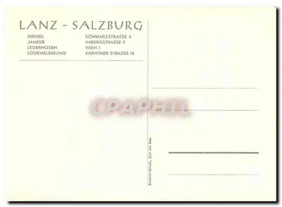 Salzburg — ilustrowana karta pocztowa z dziećmi i punktami zainteresowania — wydane przez Lanz Salzburg — Rewers