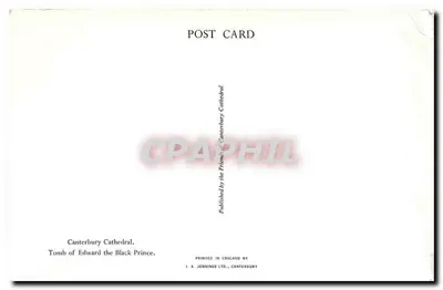 Nowoczesna pocztówka Katedra Canterbury. Grobowiec Edwarda Czarnego Princesa — Rewers