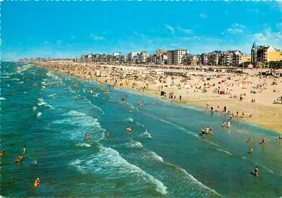 Praia de De Panne — panorama — Cromo