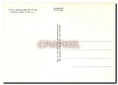 Ars-en-Ré — Katedra (XI i XV w.) — Elnacap — Rewers