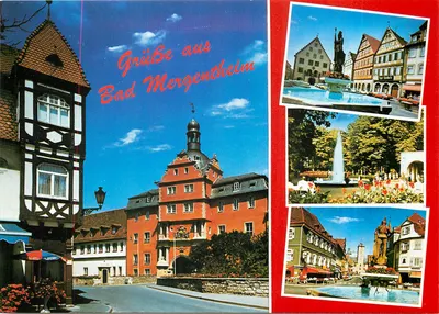 Bad Mergentheim — vista do castelo e das praças — Cramer's Kunstanstalt Dortmund