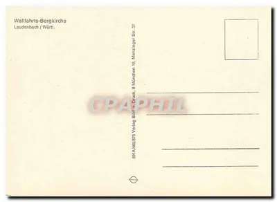 Montanha da Igreja de Pelerinagem — Laudenbach / Württemberg — Verso