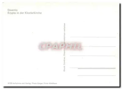 Disentis — Krypta w klasztorze — Foto Geiger, Films-Waldhaus, n° 6128 — Rewers