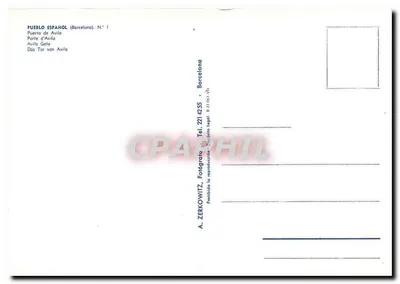 Drzwi Avila — Barcelonę — A. Zerkowitz, Folgrato — Rewers