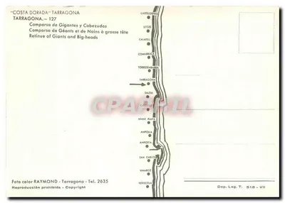 Comparsa de Gigantes y Cabezudos — Tarragona — Wydawca RAYMOND, nr 127 — Rewers