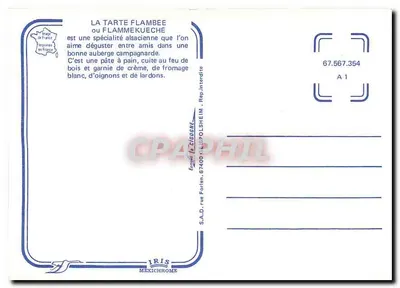 Tarta flambowana — specjalność z Alzacji — wydano przez IRIS MEXICHROME — Rewers
