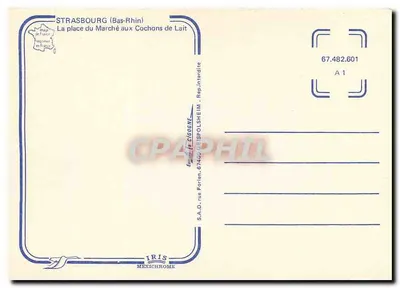 Strasbourg — Plac Mlecznego Rynku — wydawca IRIS MEXICHROME — Rewers