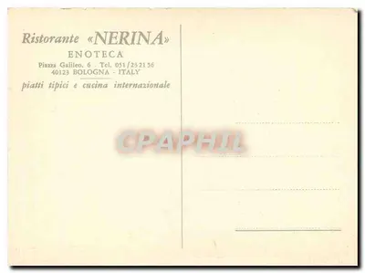 Ristorante Nerina Enoteca — Bologna — unbekannter Verlag — Rückseite