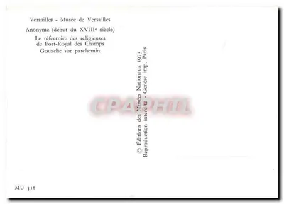 O refeitório das religiosas de Port-Royal des Champs — início do século XVIII — Edições dos Museus Nacionais, Paris — Verso