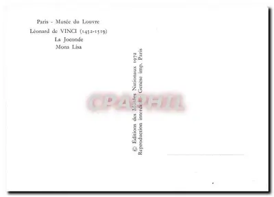 A Mona Lisa — Leonardo da Vinci (1452-1519) — Éditions des Musées Nationaux, Paris 1972 — Verso