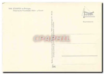 Staufen im Breisgau — Ontspanningsplaats aan de voet van de Schwarzwald — Kwaliteitsansichtkaart Bodan nr. 95-29 — Achterkant