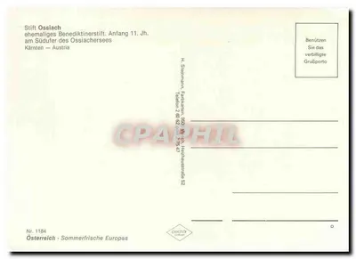 Stift Ossiach — dawny benedyktynski klasztor przy brzegu jeziora Ossiachersee — wydawca pecho — Rewers