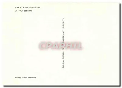 Abadia de Jumièges — Vista aérea — Editions Alain Perceval, n° 01 — Verso