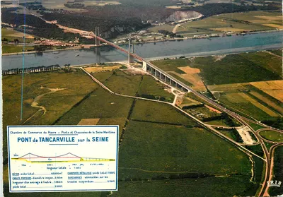 Ponte de Tancarville sobre a Seine — Câmara de Comércio de Le Havre e Estradas da Marinha da Seine — edição Mexichrome