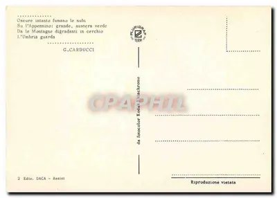A Úmbria — Lembrete da Úmbria — Ediz. DACA - Assisi — Verso