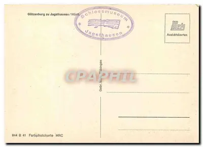 Zamek Götzenburg w Jagsthausen — Wurtttemberg — wydawca Metz, nr 844 B.41 — Rewers