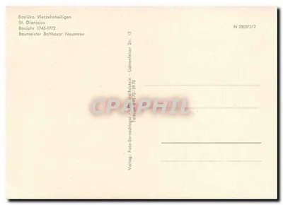 Estátua de São Dionísio — Basílica dos Dezoito Santos — editor Balthasar Naumann, n° 230372/2 — Verso