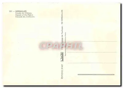 Versalles — Fachada del Castillo — Ediciones de Arte — Reverso