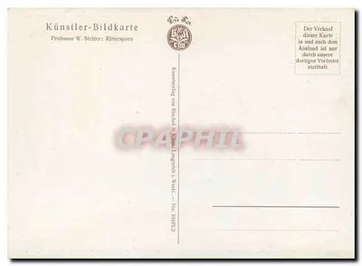 Rittersporn — pintura do Professor W. Sträter — editor Bischof & Klein, Langgasse I, W.-M. — Verso