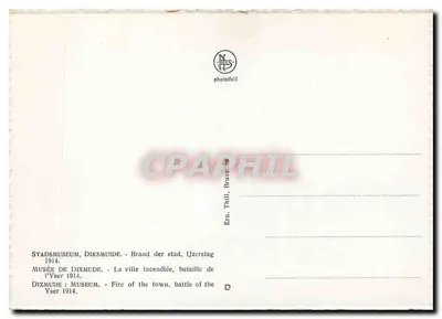 Dixmude — Pożar miasta, bitwa na Yserze 1914 — Ern. Thill, Bruksela — Rewers