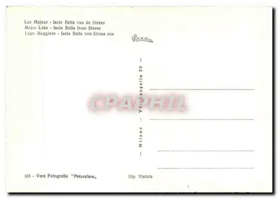 Lago Maggiore - Ilha Bella vista de Stresa — Vera Fotografia 'Fotocelere' n°165 — Verso