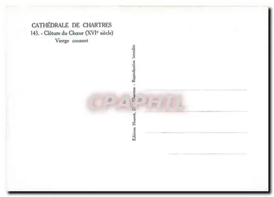 Catedral de Chartres — Clôture do Coro (século XVI) — Virgem costurando — Verso