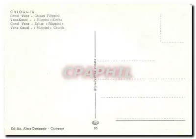 Chioggia - Kanał Vena - Kościół Filippini — Wyd. Ris. Alma Donaggio, n°20 — Rewers