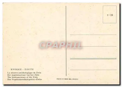 Knokke - Zoute — A reserva ornitológica do Zwin — Photo-Hall, Bruxelas, n° 1-38 — Verso