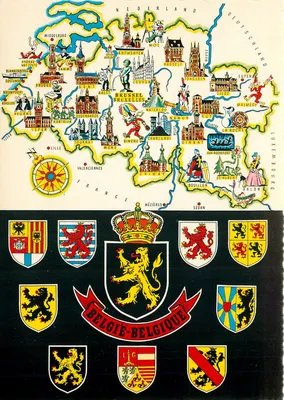Carte postal ilustrada da Bélgica — editor Cromo