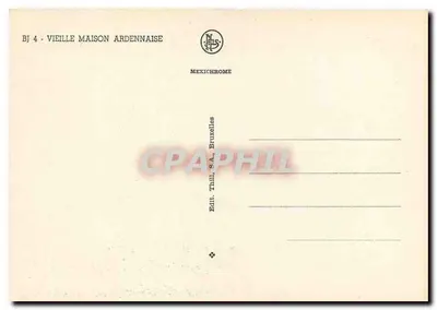 Casa ardennesa com colunas — editor Thill, Bruxelas — n° BJ 4 — Verso