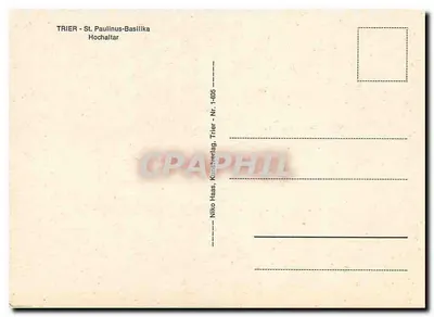 Trier - St. Paulinus-Basilika - Hochaltar — Verlag Niko Haas, Trier, Seriennummer 1-605 — Rückseite