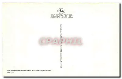 A Shakespeare Hostelrie — Stratford-upon-Avon — editor Jarrold & Sons Ltd, Norwich — Verso