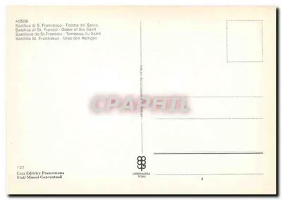 Assise - Túmulo do Santo - Casa Editrice Francescana — Verso