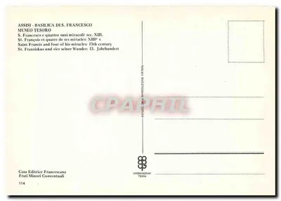 Assisi - Bazylika św. Franciszka — Muzeum Skarbow — Święty Franciszek i cztery z jego cudów : XIII wiek — Rewers