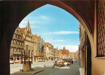 Landshut na Baviera — vista a partir de um arco — editor Metz, n° 582/331 CE