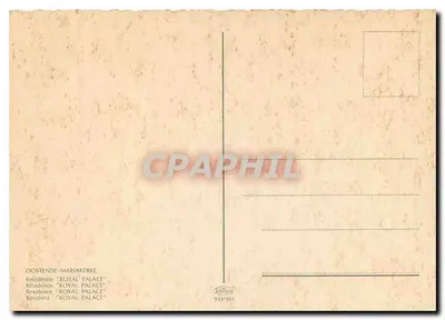 Residência 'Royal Palace' — Oostende-Mariakerke — editor Kralore, n° 933/101 — Verso