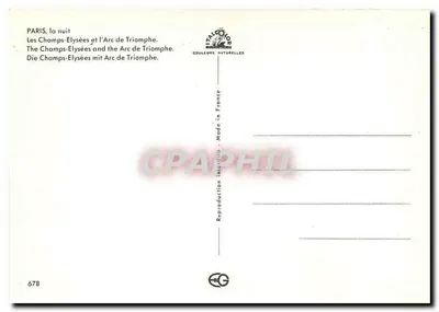 Paris, à noite — Os Campos-Élisée e o Arco do Triunfo — TALECOURT COULEURS NATURELLES, n° 678 — Verso