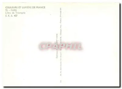 Arc de Triomphe — Paryż — Éditions Dragon, Paryż, nr 457 — Rewers