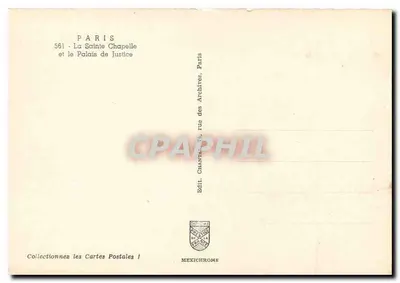 Paryż — Święta Kaplica i Sądowy Pałac — IRIS — Rewers