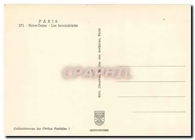 Notre-Dame — Os vendedores de livros — Edit. Chantal, Paris — Verso