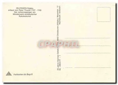 Hilzingen/Hegau — Anioł Johannes — Hannes Oetle Verlag — Rewers