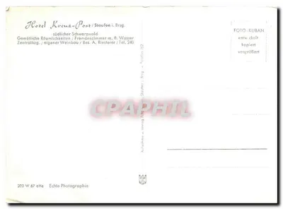 Hôtel Kreuz & Post Gasthaus — Stauf na Baviera — FOTO-KUBAN — Verso